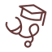 Decorative burgundy circular swirl ornament (abstract motif)