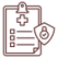 Document icon with a checklist (three checked items) and a circular verified badge, suggesting a completed audit or verified task.