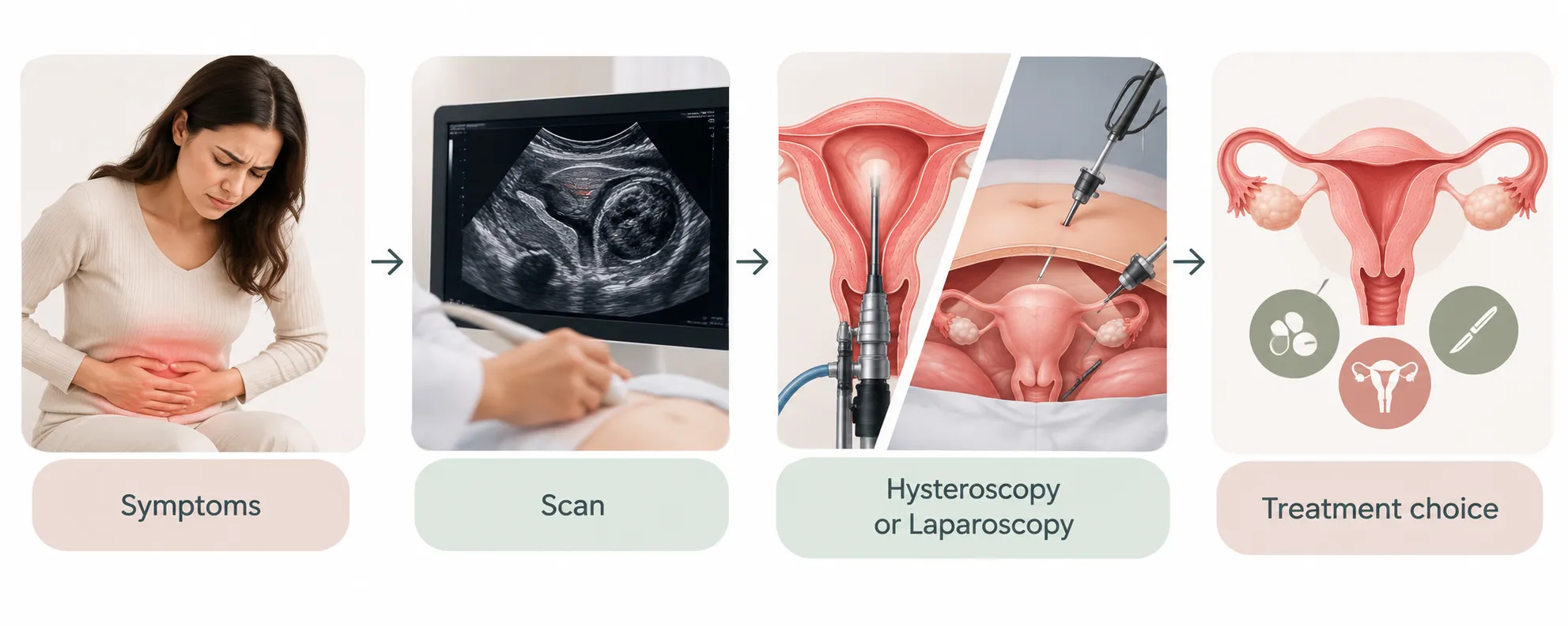 Treatment pathway for fibroids, polyps and septum at Matrika Fertility and Laparoscopic Centre